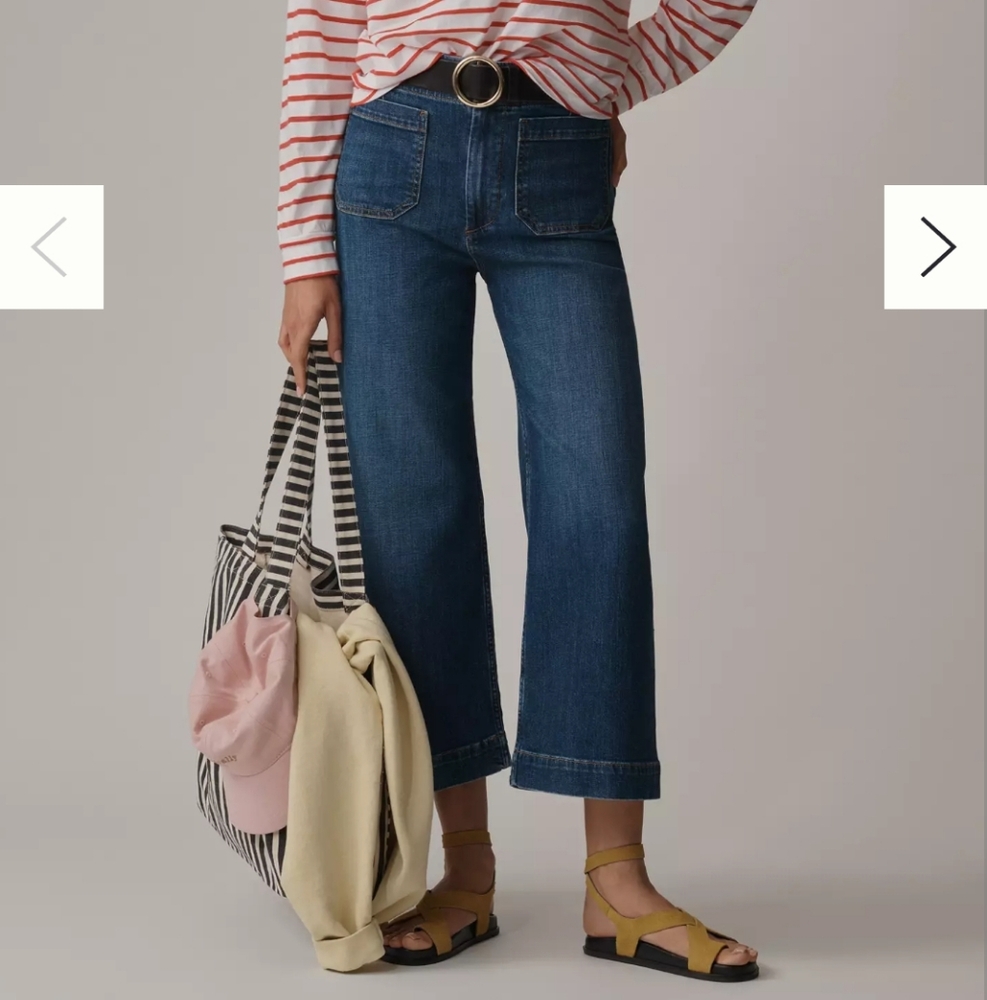 Maeve Dark Blue Wide Leg Jeans